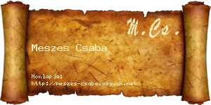 Meszes Csaba névjegykártya
